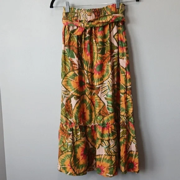 Cynthis Rowley Linen Blend Tropical Maxi Skirt Women's Small Resortwear … - Picture 6 of 6